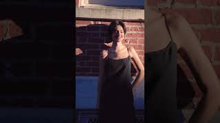 Yesley Wandering Around In The Calvin Klein Satin Midi Slip Dress.