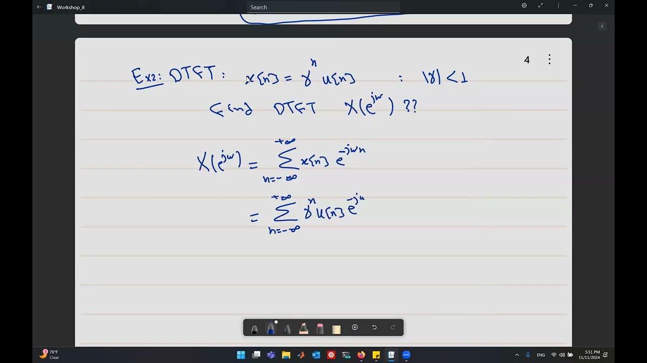 10.2 Example 1 for Discrete-Time Fourier Transform: Causal Exponential