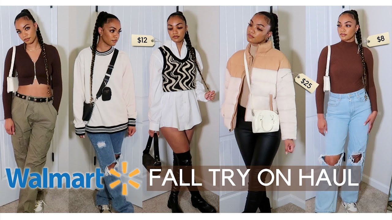 WALMART FALL TRY ON HAUL 2O22 Affordable Fall Basics Walmart Fall