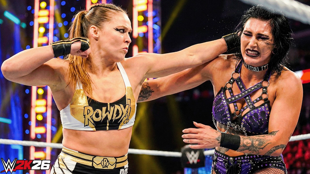 Rhea Ripley Ronda Rousey FULL MATCH: RONDA ROUSEY VS. RHEA RIPLEY | WrestleMania 41 | WWE 2K26 ...