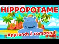 Hippopotame  apprends  compter  papa poule comptines