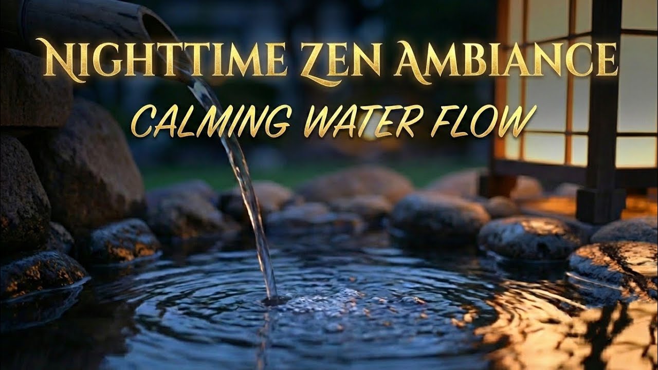 PianoSerene Night Vibes – Flowing Bamboo Water & Tender Piano Melodies