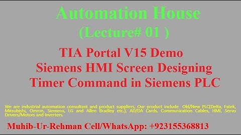 Timer Command in Siemens PLC + HMI Screen Development #TIA_Portal #Siemens_HMI_Screen