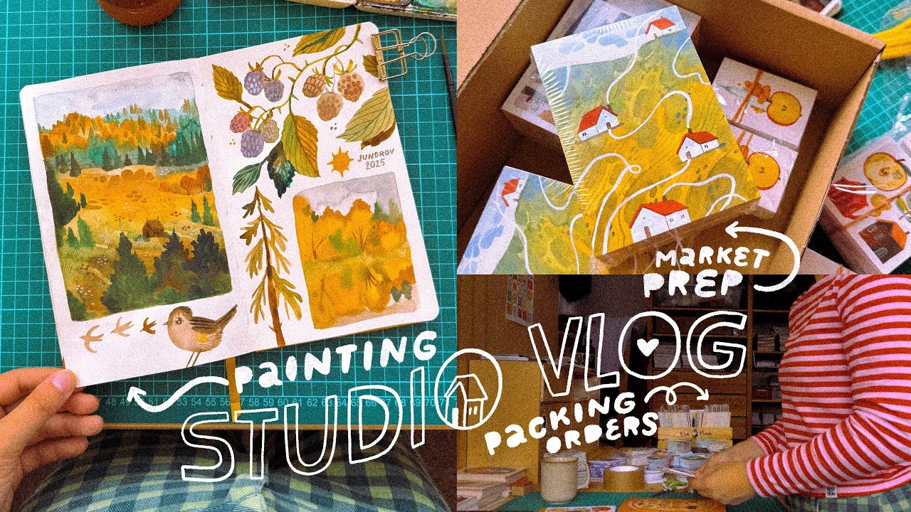 СТУДИЙНЫЙ ВЛОГ ✸ Подготовка к рынку, упаковка заказов и время для скетчбука!