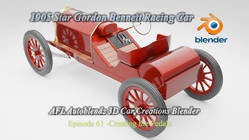 Blender Car Modeling a 1905 Star Gordon Bennett Ep 61 Creating the Pedals