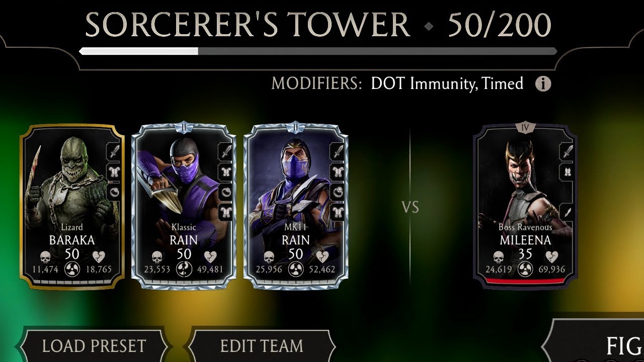 Sorcerer's Tower Boss Match 50 Fight + Reward. MK Mobile