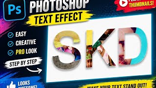 🔥 Photo Ko Text Ke Andar Kaise Dale? | Photoshop Text Photo Effect Tutorial (Hindi) 🎨  #photoshop 