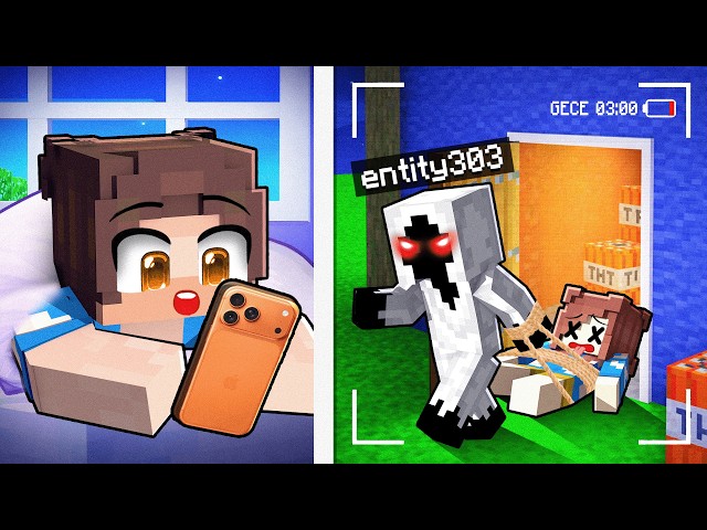 24 SAAT GİZLİCE ENTİTY 303'Ü İZLEDİM - Minecraft