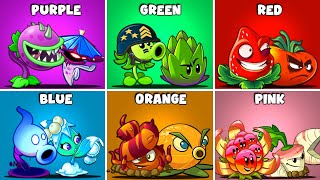 PvZ2 - 6 COLOR Pairs Power-Up - Who Will Win? Plants Team Batllez