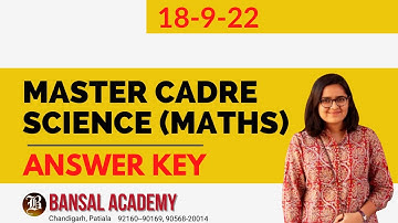 Master Cadre Answer Key Science Mathematics | Master Cadre New Update 2022 | Bansal Academy