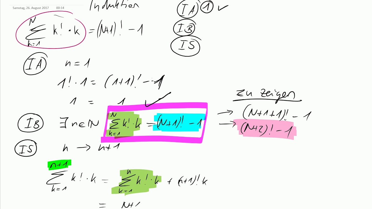 Vollstandige Induktion 3 Klausur Fakiultat Summe Mathe Ingenieur Induktion Mit Fakultat Youtube