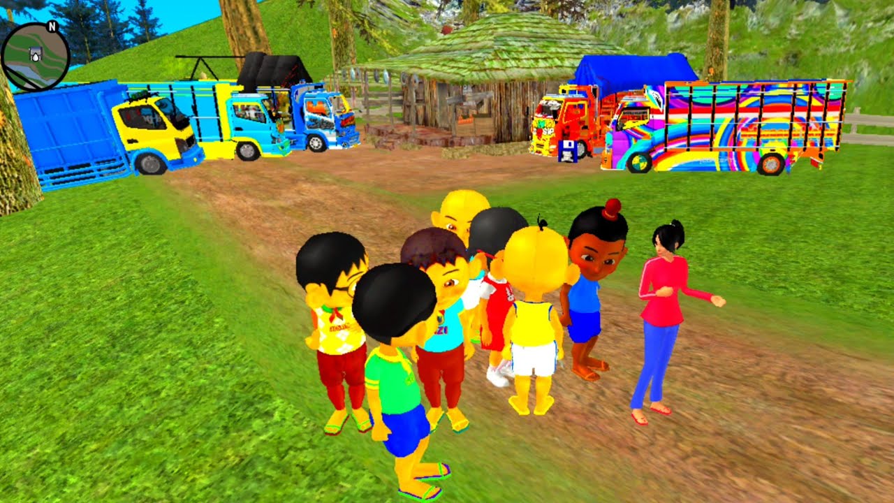 Upin ipin Berkemah di Rumah Hutan Kak Ros bawa Banyak Truk Oleng 🤣😂 Dunia Oyya