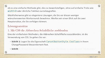 So verstecken Sie die Schaltfläche „Abbrechen“ in einem ASP.NET ChangePassword-Steuerelement