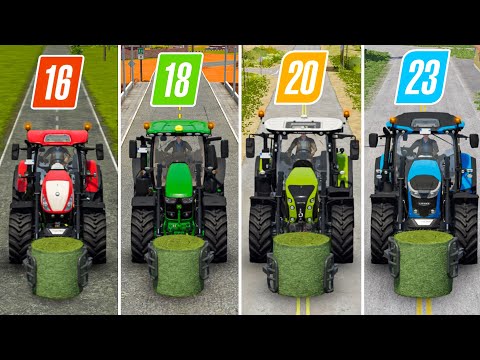 Fs16 vs Fs18 vs Fs20 vs Fs23 | Making Grass Bales | Timelapse |