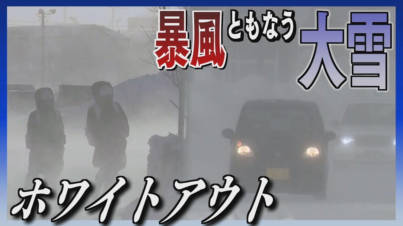 すごい、急にこんなに…」暴風ともなう大雪 スーパーの看板落下も 交通