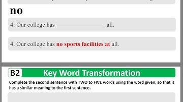 Lesson 11 Key Word Transformation