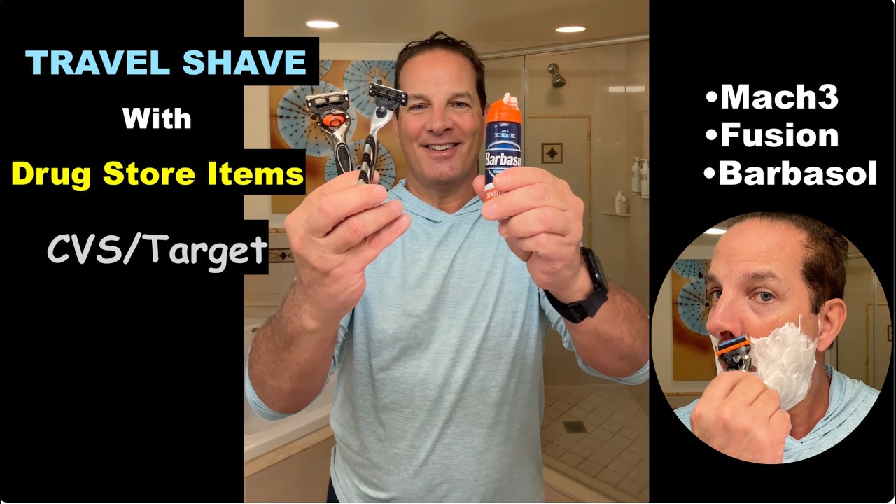 Travel Shave From the Drug Store-CVS Target Mach 3 Fusion Barbasol 