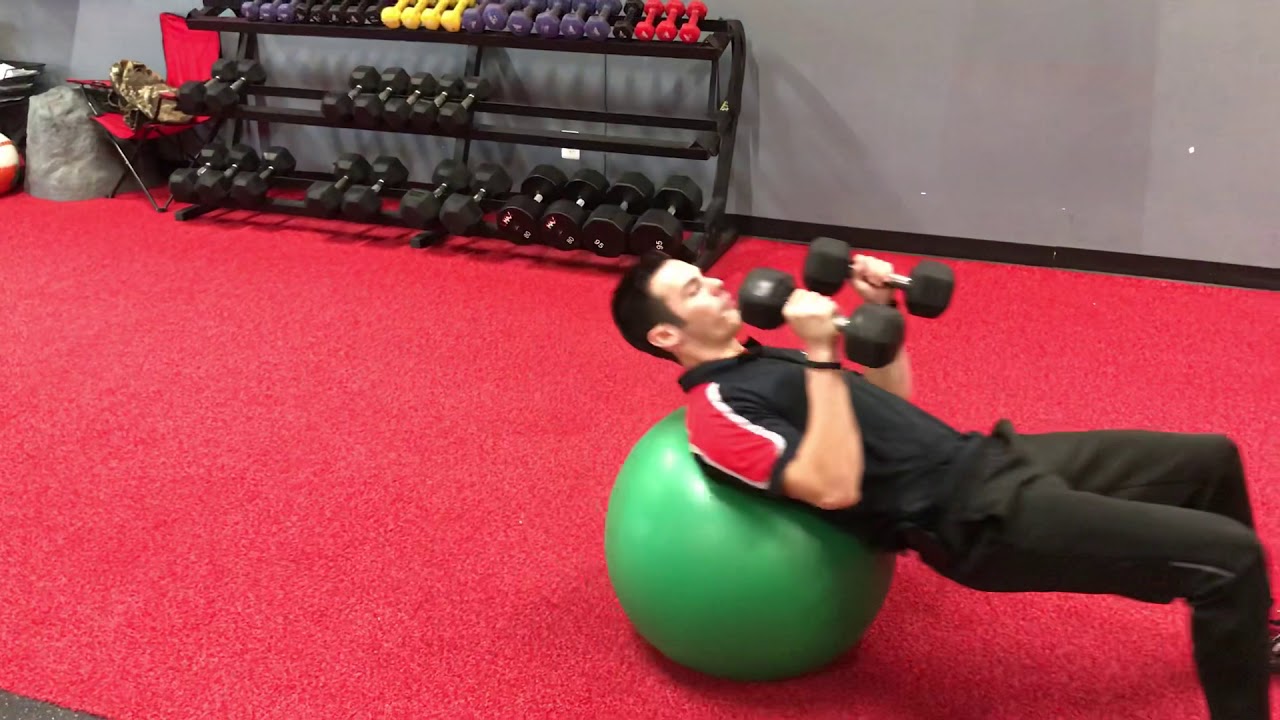 Stability Ball / Dumbbell Close Grip Chest Press YouTube