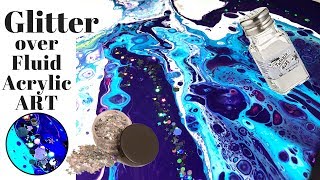 Flipping Cups of Fluid ART Acrylic Pouring with Twinkle Dust Glitter