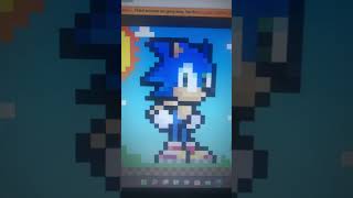 Here’s some pixel art I made of sonic the hedgehog￼ :)