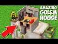 Who BUILT THIS AMAZING HOUSE INSIDE GOLEM HEAD in Minecraft ? NEW SECRET HOUSE !