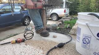 core drill for concrete homeade from angle grinder. save big money!!