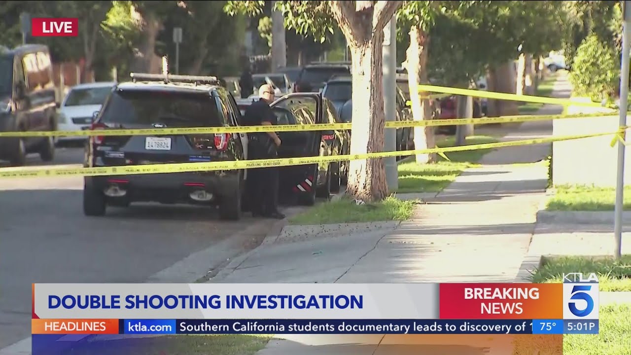 Police searching for double shooting suspect in East Hollywood - YouTube