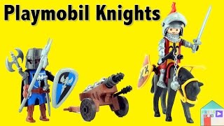 Playmobil Knights Carrying Case Knights (5972) 2 Knights, armor, horse,  cannon - YouTube