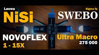 Macro Rail for up to 15X Macro: Swebo, NiSi, Novoflex. Filming creatures under 1mm! Sigma fp, Laowa