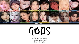 KPOP NATION - GODS [AI COVER] (Color Coded Lyrics)