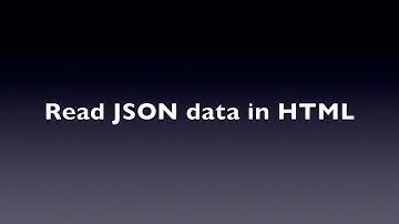 Read JSON data in HTML