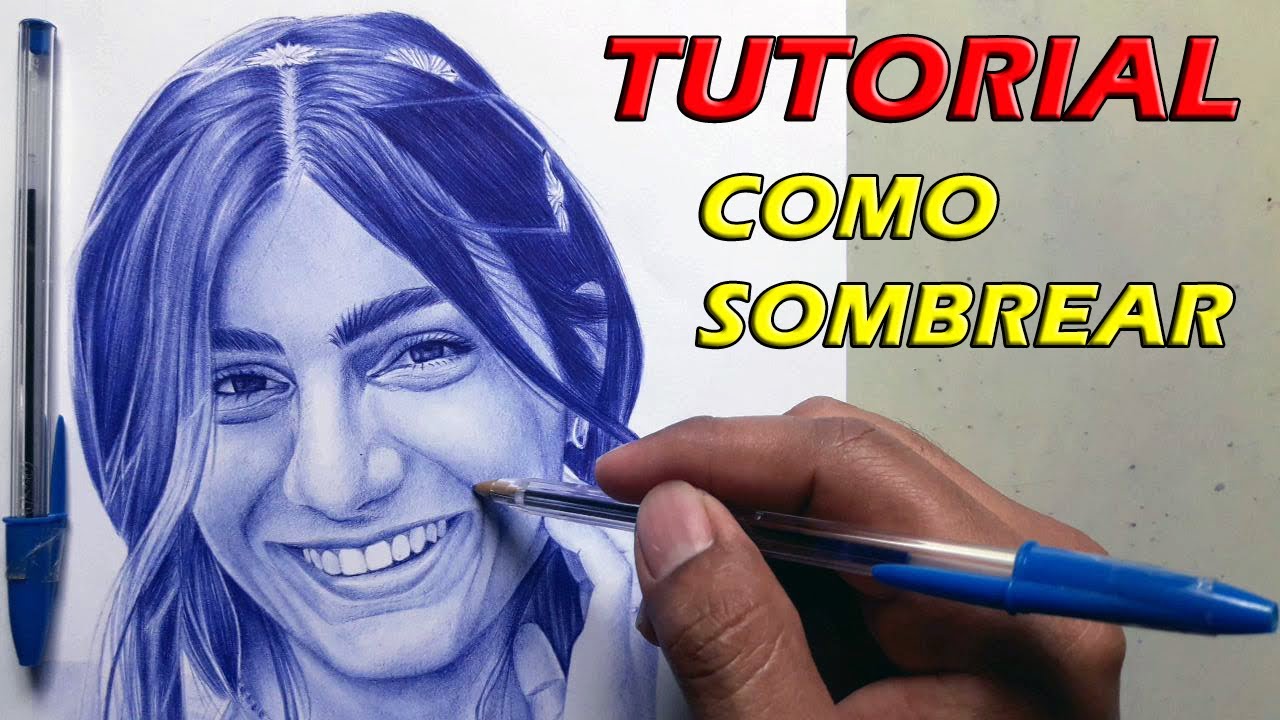 Cómo sombrear un rostro con bolígrafo//Degradados// How to draw with a pen