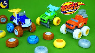 Mix Up Tires with Blaze and the Monster Machines Tune Up Tires Crusher and Pickle Garage Playset