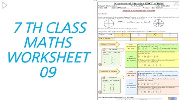 DOE 7TH CLASS SOLUTION OF MATHS WORKSHEET 09//ADDITION & SUBTRACTION OF FRACTIONS//DATE: 16/AUG/2021