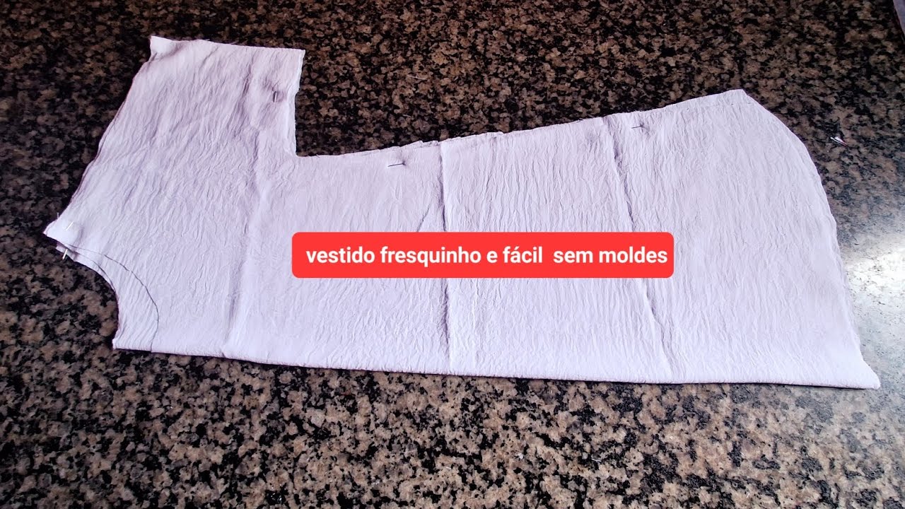 Corte  de vestido fácil sem moldes  para iniciantes 