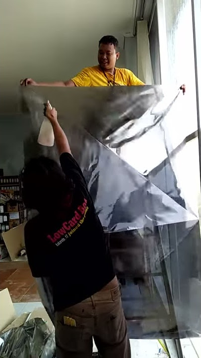 cara pasang kaca film gedung