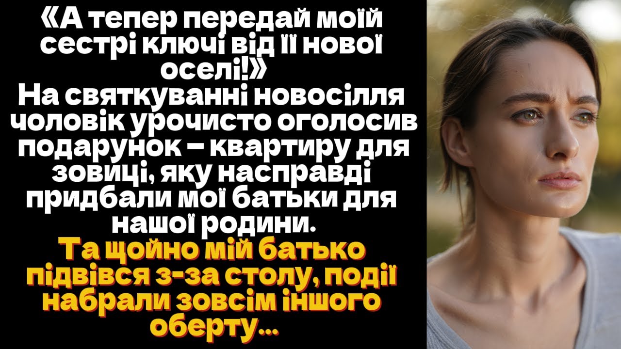 «А тепер передай моїй сестрі ключі від її нової оселі!» На святкуванні оголосив чоловік...