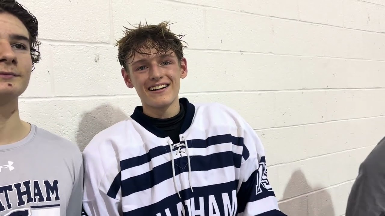 Chatham hockey players Thomas White, Snowden Lange, Roman Kostrowski and Matt Nacinovich