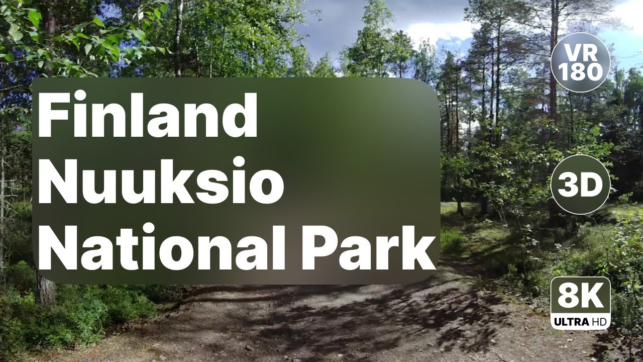 Finland Nuuksio National Park - Scenic Bike Tour 8K 180 3D