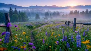 🔴 LIVE Chilly Sunrise Meadow Ambience: Morning Birdsong & Breeze | Calming Nature Sounds to Relax 🌅