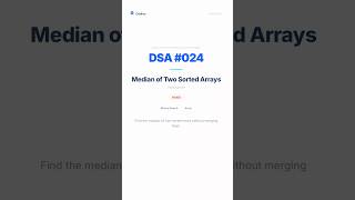 DSA - Median of Two Sorted Arrays #interview #coding #java #dsa #developer #sde #maang #placements