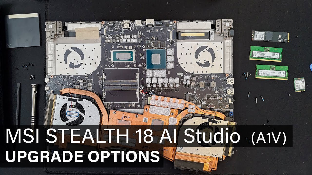 MSI Stealth 18 AI Studio A1V - DISASSEMBLY AND UPGRADE OPTIONS