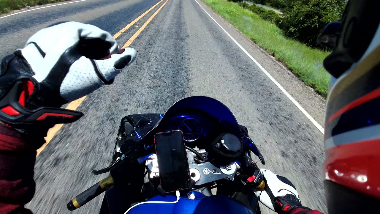 Handling some twisties at a fast pace with a dual-sport & a few other bikes ~ Sick Stoppie @ the end