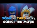 Sonic and tails watching sonic the movie