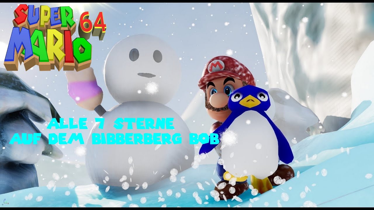 Super Mario 64; Kurs 4: Bibberberg Bob 🐧; ALLE 7 ⭐ Sterne ⭐ (Super Mario 3D All-Stars)