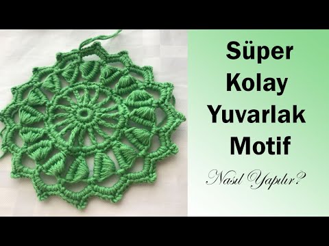 Tığ İle Yuvarlak Motif Nasıl Yapılır? / Super Easy Crochet Model For Baby Blanket or TV Blanket