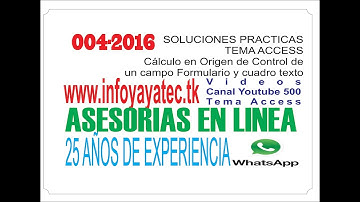 Access Cálculo en Origen de Control campo formulario y cuadro de texto