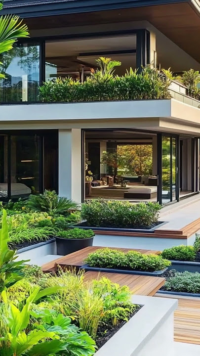Rumah Tropis Modern | Desain Taman Natural ✨ #dreamlivingspace