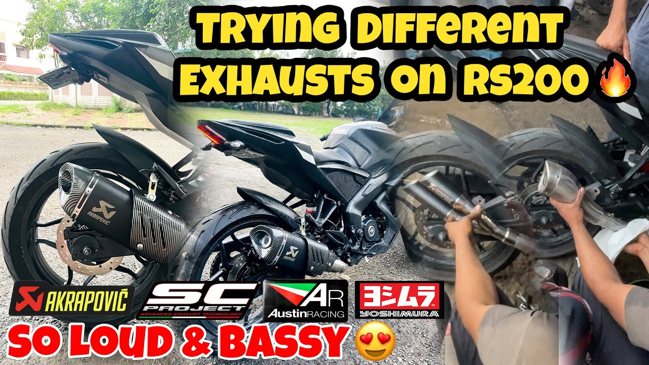BEST SOUNDING EXHAUST FOR PULSAR RS200 🔥 TRYING DIFFERENT EXHAUSTS ON