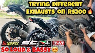 Best Sounding Exhaust For Pulsar Rs200 Trying Different Exhausts On Rs200 Bs6 Akrapovic R1M